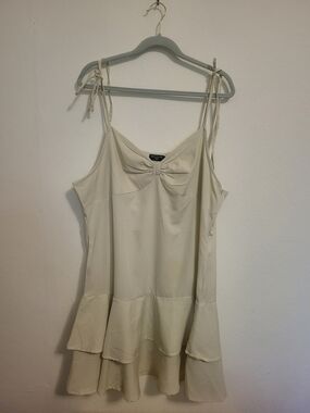 PrettyLittleThing Cream Tie-Shoulder Cami Dress